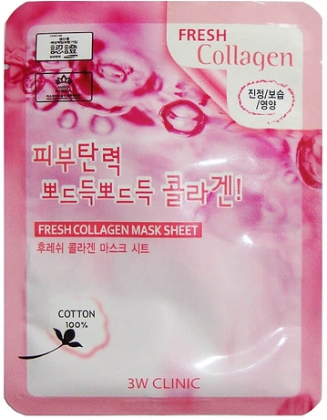 3W Clinic Маска для лица тканевая с коллагеном Fresh collagen mask sheet 23 г — Makeup market