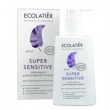 Ecolab Ecolatier Inspirat Мыло-крем для интимной гигиены Super Sensitive для чувствительной кожи 250 мл с дозатором — Makeup market