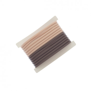 Dewal Резинки для волос силиконовые коричневые бежевые 12 шт — Makeup market