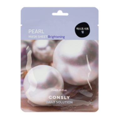 Consly Маска тканевая для лица с экстрактом жемчуга daily solution pearl mask sheet 25 мл — Makeup market