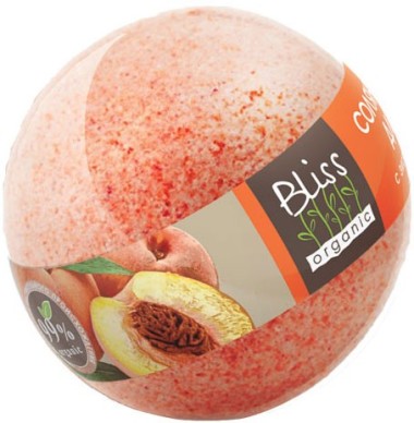 Bliss Organic Бурлящий шар для ванн Персик 130 г — Makeup market