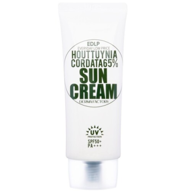 Derma Factory Крем солнцезащитный с экстрактом хауттюйнии Houttuynia cordata 65% sun cream 50 мл — Makeup market