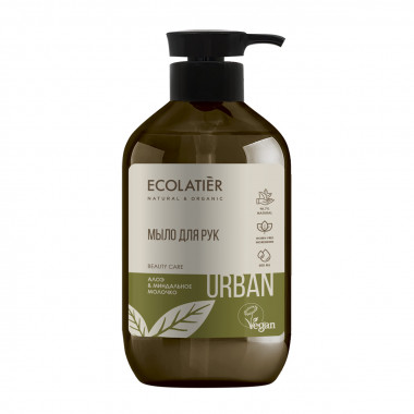 Ecolab Ecolatier Urban Мыло жидкое для рук Алоэ&amp;Миндальное молочко 400 мл с дозатором — Makeup market