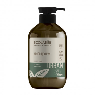 Ecolab Ecolatier Urban Мыло жидкое для рук Базилик&amp;Жожоба 400 мл с дозатором — Makeup market