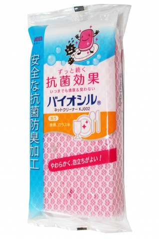 Aisen Губка для мытья посуды из поролона в сетке с антибактериальной обработкой мягкая — Makeup market