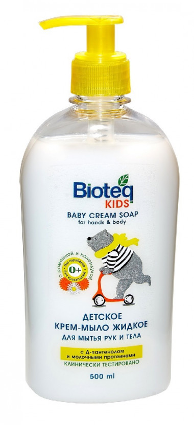 Bioteq Kids Дети Мыло-крем жидкое для мытья рук и тела с Ромашкой и Календулой 500 мл с дозатором — Makeup market