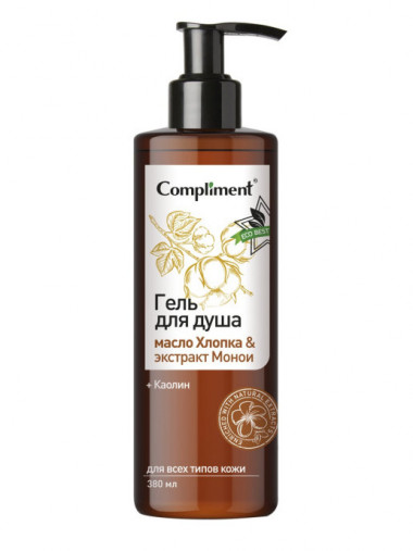 Compliment Eco Best Гель для душа масло хлопка &amp; экстракт монои 380 мл — Makeup market