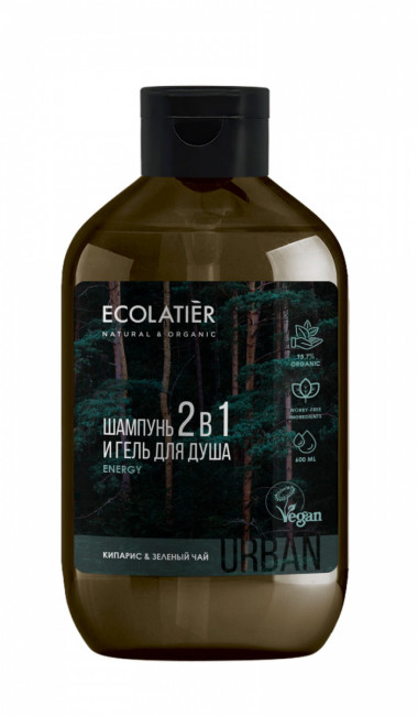 Ecolab Ecolatier Urban Шампунь-гель для душа 2в1 Мужской Кипарис&amp;Зеленый чай 600 мл — Makeup market