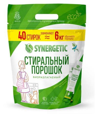 Synergetic Порошок стиральный 40 стиков по 25 гр — Makeup market