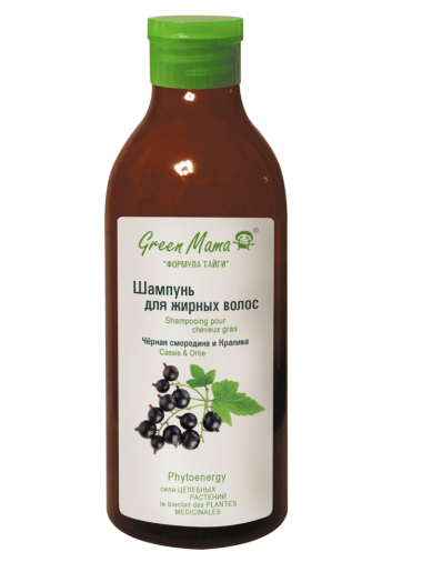 Green Mama Формула Тайги Шампунь для жирных волос Чёрная смородина и крапива 400 мл — Makeup market