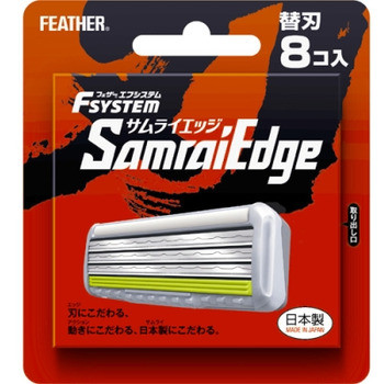 Feather F-System Samurai Edge Запасные кассеты с тройным лезвием для станка 8 шт — Makeup market