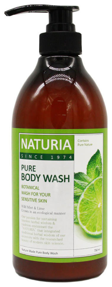 Naturia Гель для душа мята лайм Pure body wash Wild Mint &amp; Lime 750 мл — Makeup market