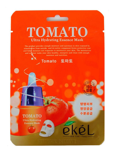 Ekel Маска для лица тканевая с томатами Essence mask tomato 25 г — Makeup market