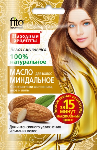 Фитокосметик Народные рецепты Масло для волос Миндальное шиповник алоэ 20 мл — Makeup market