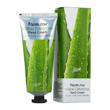FarmStay Крем для рук с экстрактом алоэ Aloe vera visible difference hand cream 100 г — Makeup market