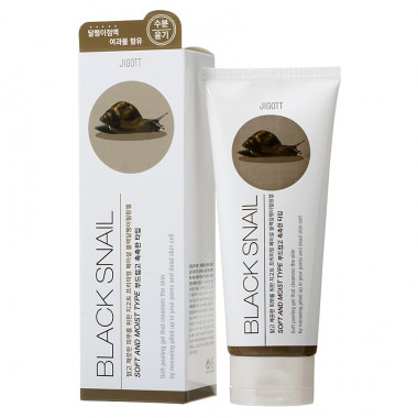 Jigott Гель-пилинг с экстрактом слизи черной улитки Premium Facial Black Snail Peeling Gel 180 мл — Makeup market