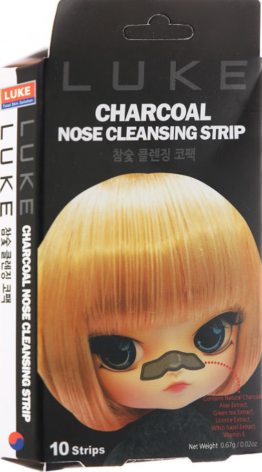Hanwoong Luke Очищающие угольные полоски от черных точек Luke Charcoal Nose Cleansing Strip 10 штук в упаковке — Makeup market