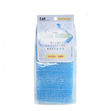 KAI Мочалка для тела с объемным плетением средней жесткости 30 на 100см Цвет Голубой 1 шт — Makeup market