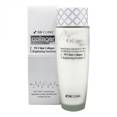 3W Clinic Эмульсия для лица осветляющая Collagen whitening brightening emulsion 150 мл — Makeup market
