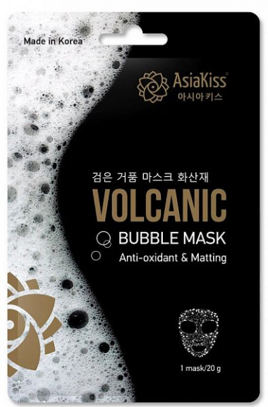 AsiaKiss Маска пузырьковая с вулканическим пеплом Volcanic Bubble Mask Volcanic bubble mask 20 г — Makeup market