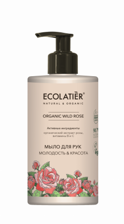 Ecolab Ecolatier Organic Farm GREEN &quot;WILD ROSE&quot; Мыло для РУК жидкое Молодость+Красота 460мл — Makeup market