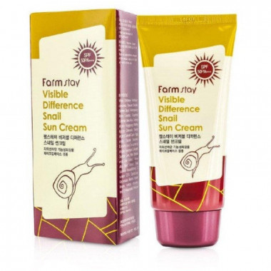 FarmStay Солнцезащитный крем с муцином улитки SPF50 PA+++ Visible Difference Snail Sun Cream 70 гр — Makeup market