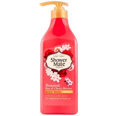 KeraSys Гель для душа Shower Mate Роза и вишневый цвет 550 мл с дозатором розовый — Makeup market
