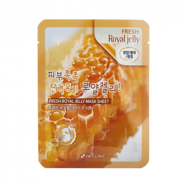 3W Clinic Маска тканевая для лица маточное молочко Fresh royal jelly mask sheet 23 мл — Makeup market