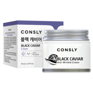 Consly Крем для лица против морщин с экстрактом черной икры Black caviar anti-wrinkle cream 70 мл — Makeup market
