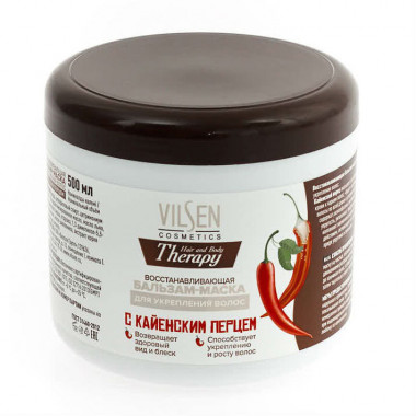 Vilsen Hair and Body Therapy Маска-Бальзам для волос восстановление и укрепление с кайенским перцем 500 мл — Makeup market