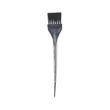 Dewal Кисть для окрашивания, черная, с черной прямой щетиной, с силиконовой ручкой узкая 35мм — Makeup market