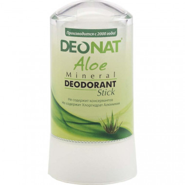 Crystal-Deonat Минеральный Дезодорант с натуральным экстрактом Алоэ и глицерином стик 60 гр — Makeup market