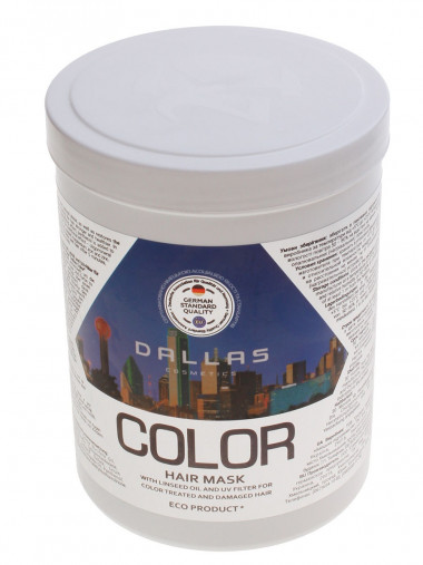 Dallas Маска для окрашенных волос с льняным маслом и УФ-фильтром 1000 мл — Makeup market