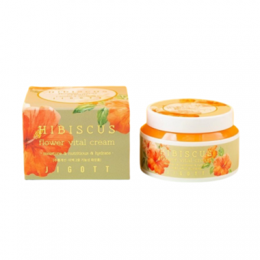 Jigott Крем антивозрастной с экстрактом гибискуса Hibiscus flower vital cream 100 мл — Makeup market