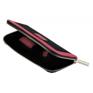 Dewal Футляр для ножниц, полимерный материал, одинарный, черно-розовый 9х21см — Makeup market