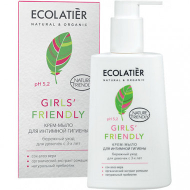 Ecolab Ecolatier Inspirat Мыло-крем для интимной гигиены Girls Friendly Бережный уход для девочек 250 мл с дозатором — Makeup market