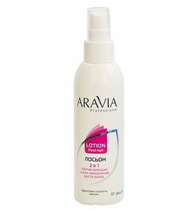 Aravia Лосьон 2в1 против вросших волос и для замедления роста волос с фруктовыми кислотами 150мл — Makeup market