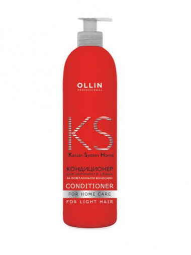 Ollin KERATINE SYSTEM HOME Кондиционер для домашнего ухода за осветленными волосами 250мл — Makeup market