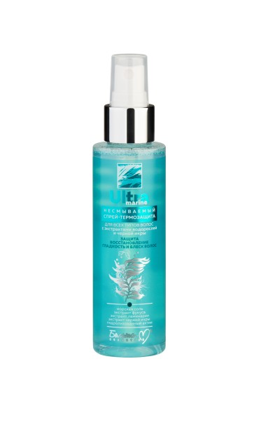 Белита-М Ultra Marine Несмываемый Спрей-термозащита для всех типов волос с экстрактом водорослей черной икры 120 мл — Makeup market