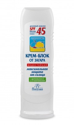 Флоресан Защита от солнца Крем-блок от загара SPF 45 Водостойкий 125 мл — Makeup market