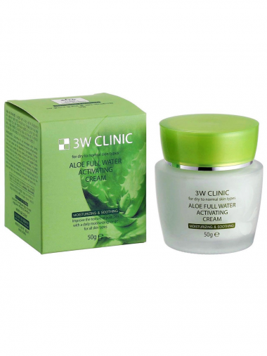3W Clinic Крем для лица с алоэ Aloe full water activating 50 г — Makeup market