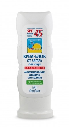 Флоресан Защита от солнца Крем-блок от загара SPF 45 Водостойкий 60 мл — Makeup market