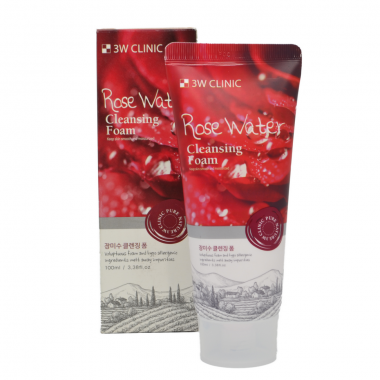 3W Clinic Пенка для умывания с розовой водой Rose Water Foam Cleansing 100 мл — Makeup market