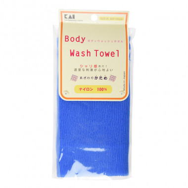 Kai Мочалка для тела с плотным плетением жесткая 30*100 см Цвет Ярко синий 1 шт — Makeup market