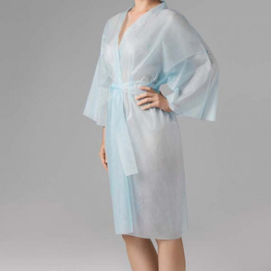 Чистовье Халат-кимоно SMS люкс с рукавами голубой 5 шт — Makeup market