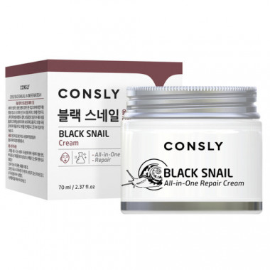 Consly Крем для лица восстанавливающий с муцином черной улитки Black snail all-in-one cream 70 мл — Makeup market