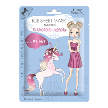 Funny Organix Glamorous Unicorn Маска ледяная тканевая снимающая стресс кожи 25 гр — Makeup market