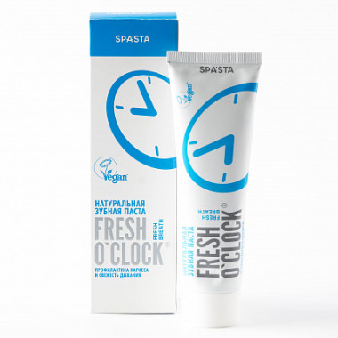 Spasta Паста зубная натуральная Fresh O'clock профилактика кариеса и свежесть дыхания 90 мл — Makeup market
