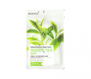 Eunyul Маска тканевая с экстрактом зеленого чая Natural Moisture Mask Pack Green Tea 22 мл — Makeup market