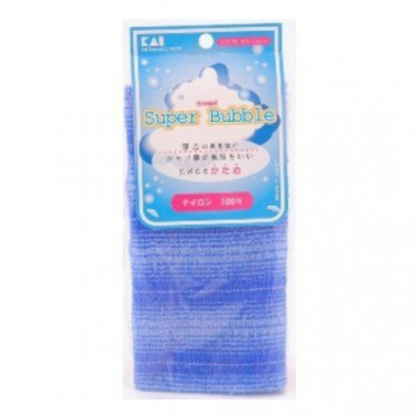 Kai Мочалка для тела с объемным плетением жесткая 30*100 см Цвет Синий 1 шт — Makeup market